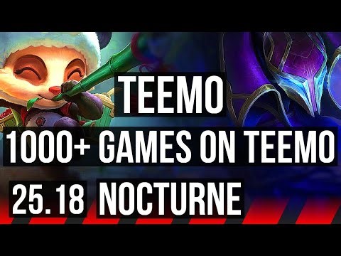 TEEMO vs NOCTURNE (TOP) | 1000+ games, 4/1/2 | KR Master | 25.18