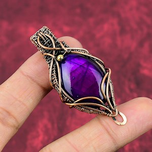 Purple Fire Labradorite Copper Wire Wrapped Pendant - Handmade - Etsy
