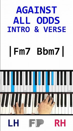 Against All Odds Intro Piano Accompaniment Tutorial (Phil Collins) - Intro and Verse #shorts