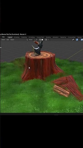 tree trunk #blender #creativeblender #3dgamedevelopment #blendercommunity #blendergameengine #b3d