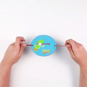You can make a cool optical toy inspired by the Yoshi’s Craft World game.