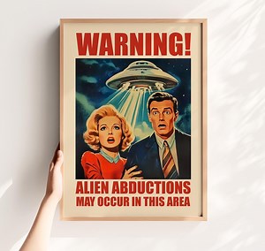Warning Poster Printable Alien Zone Decor Ufo Digital Print Alien Gift Decor Alien Abduction Site Sign Retro Sci Fi Art Print Flying Saucer - Etsy