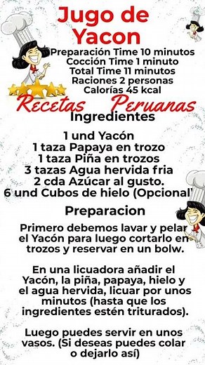 JUGO DE YACÓN. Recetas Rápidas Fáciles y Económicas para hacer en casa.