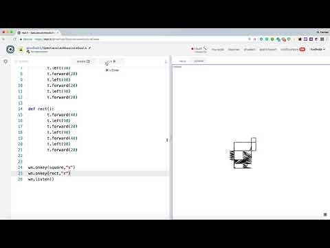 Python turtle application that listens to keyboard input