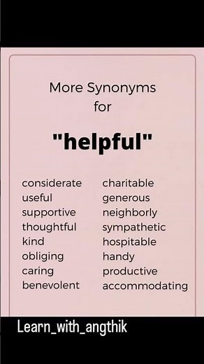 More synonyms for helpful" 🙆🥰 #english #shortvideo #viral