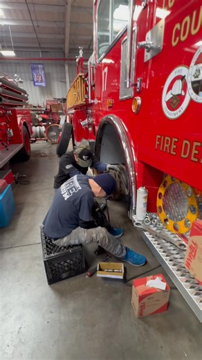 The very best things about restoring old fire engines is the people we get to share time with and the endless laughs. Both are great medicine! LACOFD Retired Field Mechanic Harry Wong is always fun to work with, learn from and of course mess with. | Los Angeles County Fire Museum