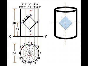 Engineering Graphics Lecture 014X Development of Surfaces of Solids XXIV Develop Cylinder with Hole