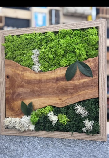 Stile naturale: Quadro in ulivo e muschio stabilizzato