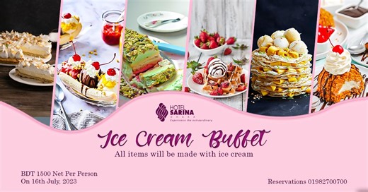 "The Ice Cream Buffet 2023" goes beyond traditional scoops. Explore a variety of frozen delights that will leave you craving for more. Delight in a medley of 11 mouthwatering ice cream creations. Join us on July 16th, from 03 PM to 10 PM. Venue: Risotto (Level -3) Price: BDT 1500 Net Per Person For Reservation: 8801982700700 #risotto #besthotels #icecream #BestHospitality #hotelsarinadhakainbanani #icecream #icecreambuffet #icecreamchallenge #icecreamlover #worldicecreamday #buffet #exquisiteoff
