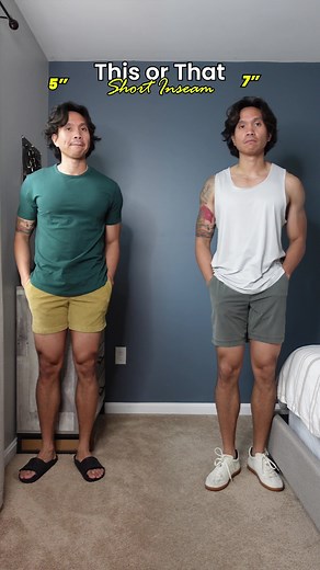 Alright fellas, which shorts inseam do you all prefer - 5” or 7”!? Fit here are all from @bearbottomclothing Ive been wearing 7” and just stepping into 5” shorts. I think I’m getting comfortable wearing 5” 😆 #shortsinseam #mensshorts #thisorthat #shortsbattle #outfitbattle #summeroutfitinspo #mensfashion