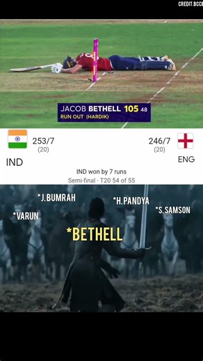 Jacob Bethell vs Team India! 😱 The Solo Warrior! Vs 🇮🇳 #jacobbethell #indvseng #semifinal #t20wc