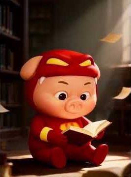 What book is the piggy reading...