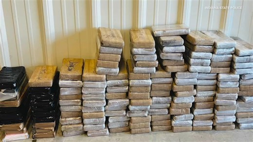 Over 300 pounds of cocaine worth $7M seized in Indiana traffic stop: police