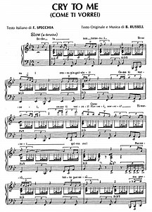 CRY TO ME Piano Sheet music | Easy Sheet Music