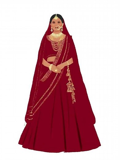 Traditional Indian Bride Illustration - Procreate #procreate #illustration #art #animation