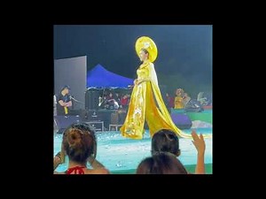 Model TRIPS & FALLS in Yellow Dress during a Vietnamese Fashion Show 2025!