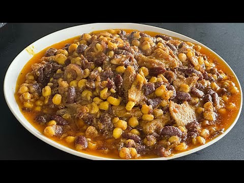 Delicious Corn-chaff recipe/ Cameroon corn-chaff/ corn and beans stew.