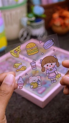 Kawaii Food Sticker Journal 🍔🍦🍰 #shorts #kawaii #journal #sticker