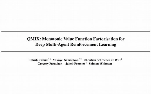 QMIX: Monotonic Value Function Factorisation for Deep Multi-Agent Reinforcement