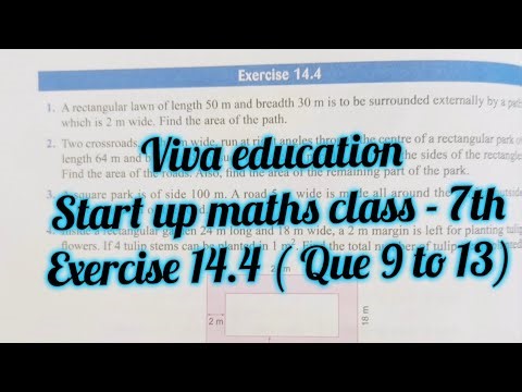 start up mathematics class 7 chapter14 exercise 14.4 que9 to 13 | viva education ex14.4 part 3 area