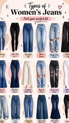 👖 Types of Women's Jeans – Find Your Perfect Fit! 💙#Shorts #Fashion#WomensJeans#Styl#TrendingFashion