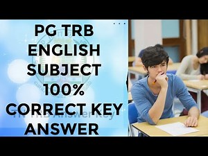 TRB EXAM - ENGLISH SUBJECT - 100% CORRECT ANSWER KEY #tn trb #key answer #viralvideo#exam,