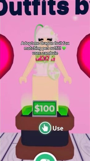 Adopt me dragon fruit fox matching pet outfit! 💚💕 | #adoptme #adoptmeoutfits #robloxavatar #roblox