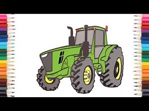 How to Draw a John Deere Tractor step by step by ck arts