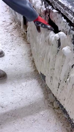 Using all this plaster is messy work, but cleaning it up can be just as satisfying as the rest of the work! Especially once it's had a while to build up on the side of the tables like this. #bespokeplastermouldings #homeimprovements #home #decor #bench #ASMR #oddlysatisfying #trending #oddlysatisfying #satisfying #restoration #heritage #architecturedesign | Bespoke Plaster Mouldings Limited.