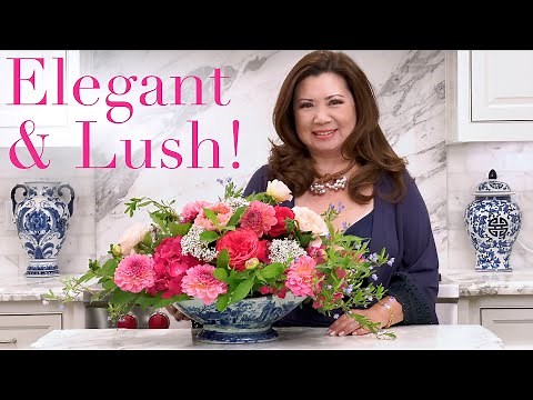 Create an Elegant and Lush Arrangement of Roses and Dahlias