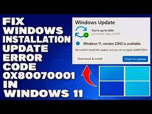 How To Fix Windows Installation Update with Error Code 0x80070001 in Windows 11/10 [Solution]