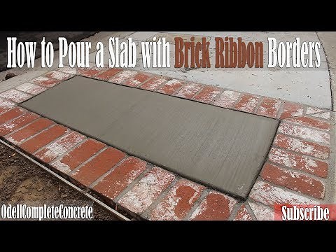 How to Pour a Concrete slab with Brick Ribbon Borders