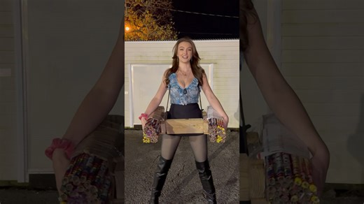 Double gatling gun made from Roman candles