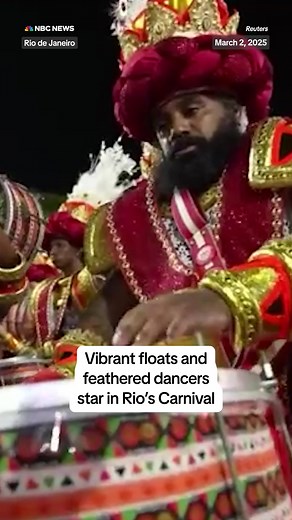 513K views · 973 reactions | Thousands of samba troupe members swung into the spotlight of Rio de Janeiro's Sambadrome for the Carnival's third night. | NBC News | Facebook