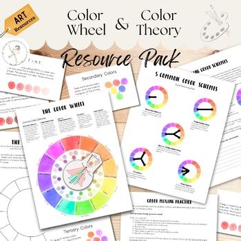 Color Theory Set | Color Wheel Poster & Workbook | Primary, Secondary & Tertiary
