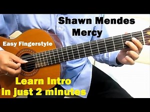 Shawn Mendes Mercy Guitar Tutorial Fingerstyle ( Intro ) - Guitar Lessons for Beginners