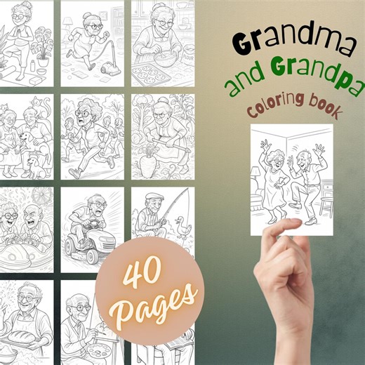 Funny Grandma & Grandpa Coloring Pages for Adults | Humorous Senior Coloring Book | Printable Grandma Grandpa Humor PDF - Etsy Australia