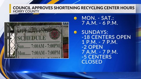 Horry County Council OKs shortening recycling center hours