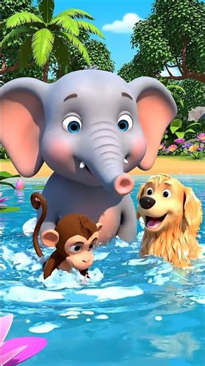 Best Friends Forever! 🐘🐶🐒 Cute Animal Pool Party