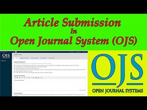 How to Submission of Article in Open Journal System OJS, Online Submission