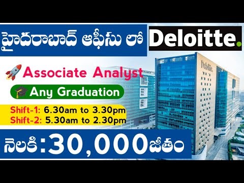 Deloitte Company Job Vacancies In Hyderabad || Deloitte Associate Analyst Jobs || Deloitte Hyderabad