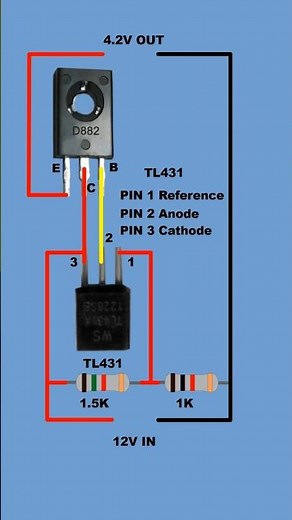 🔧 12V to 4.2V Regulator Circuit | D882 + TL431 | Simple DIY Power Supply #techshorts #ahxperiment