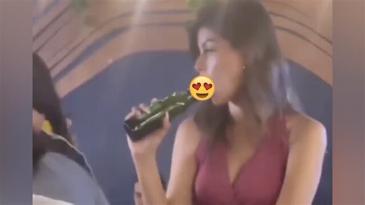 Drinking And Remembering: Chick Uses A Beer Bottle To Show What That Mouth Do!