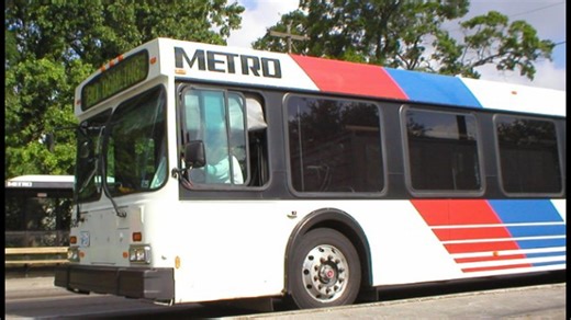 Passenger running to catch METRO bus run over by it