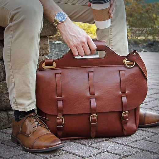 Leather Saddlebag Briefcase, No. 1 | Col. Littleton