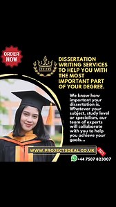 Dissertation writing services UK to help you with the most important part of your degree. We know how important your dissertation is. Whatever your subject, study level or specialism, our academics will collaborate with you to help you achieve your goals.Whatever your subject of study, we can help you get the grades you need on your undergraduate, LLB, LLM or master's dissertation..👍✨ Look no further than our team of experts! We guarantee top grades for your dissertation, and we're here to help