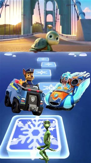 Chase vs Zuma – Driving Together × Alien Dance | Tiles Hop WOWS Let’s Go