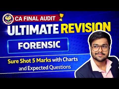 5 marks in 25 Mins | Ch 17 | Forensic Accounting | CA Final | charts & Questions | May 26 | Sep 26