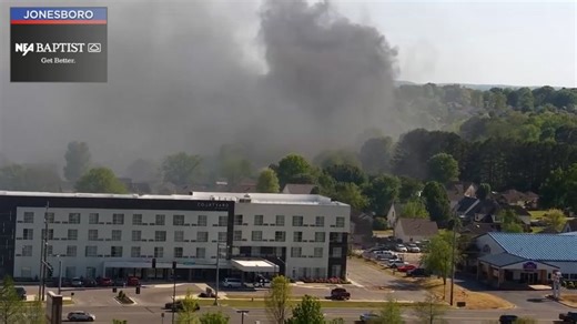 66K views · 419 reactions | Large structure fire seen from weather camera at NEA Baptist. Appears to be a few blocks south of Courtyard Hotel. | Ryan Vaughan | Facebook