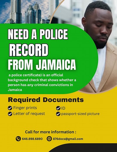 Need a police record from Jamaica. We can do it for you or guide you through it. | 876 Documents Assist - Jamaican passport help